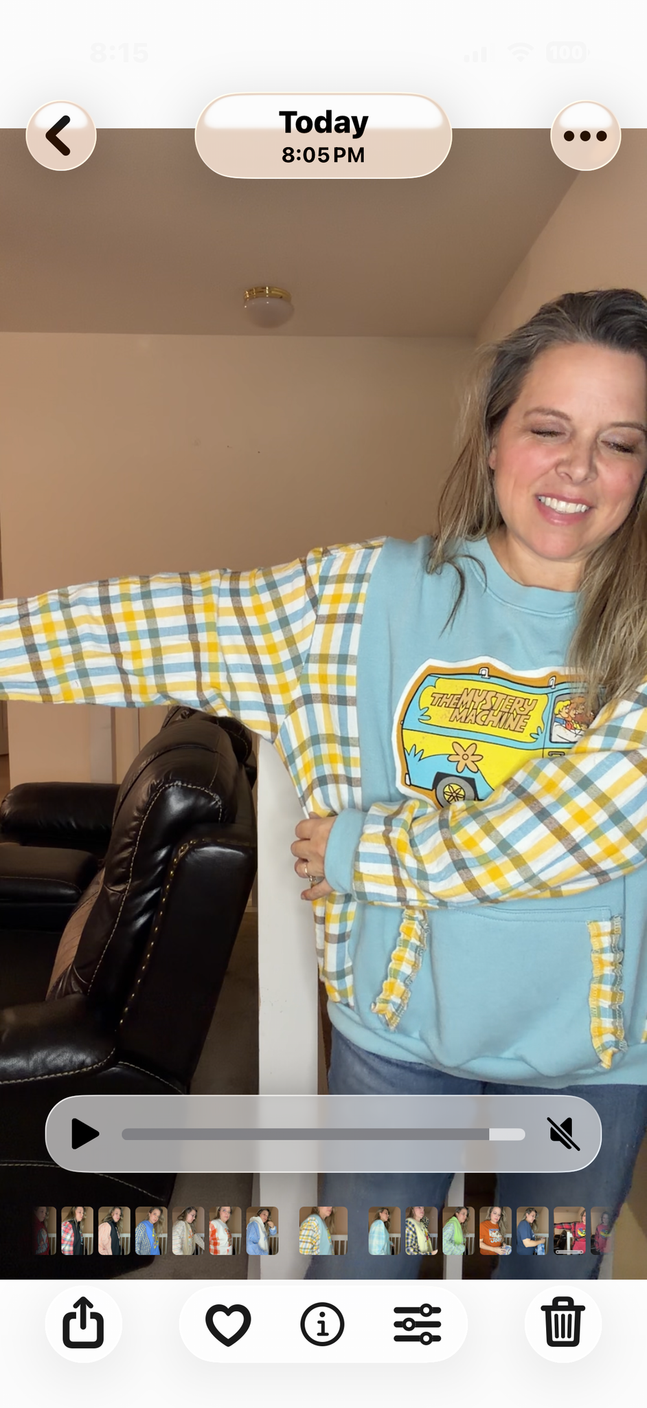 Upcycled Scooby - women's 2X French Terry sweatshirt with flannel sleeves