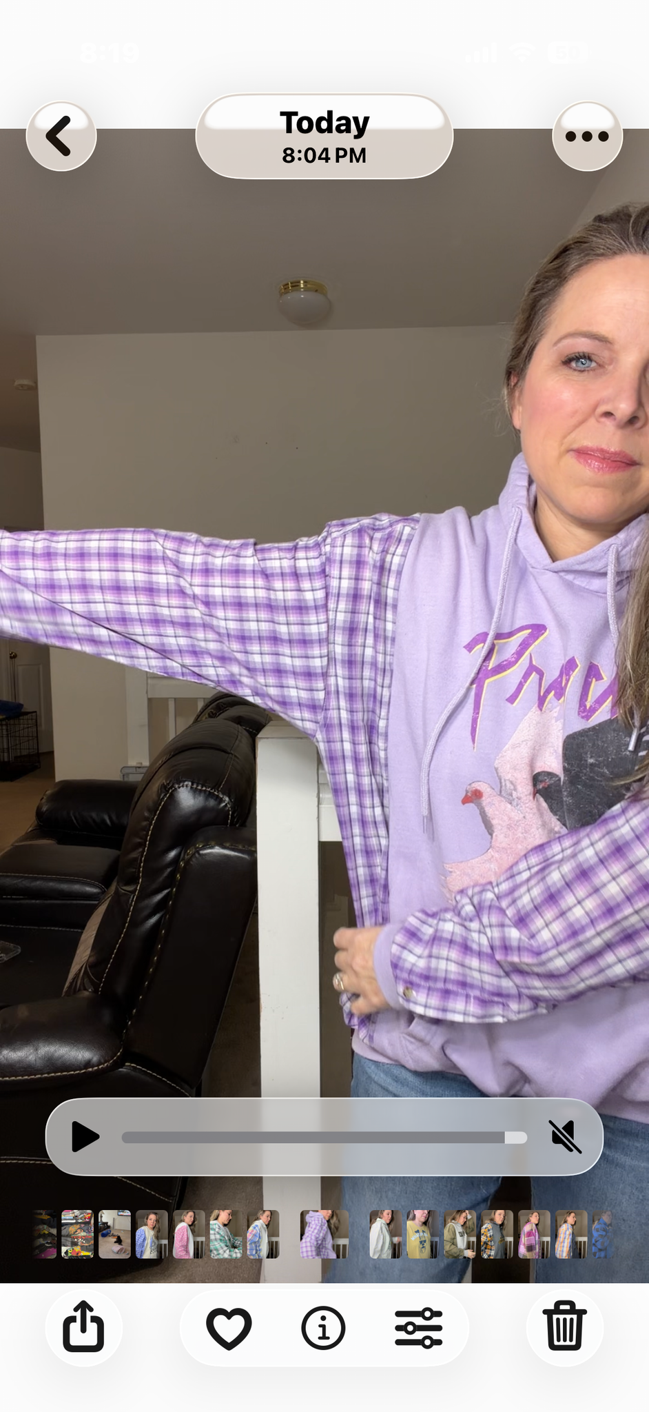 Upcycled Prince - women's medium/large midweight sweatshirt with thin cotton sleeves