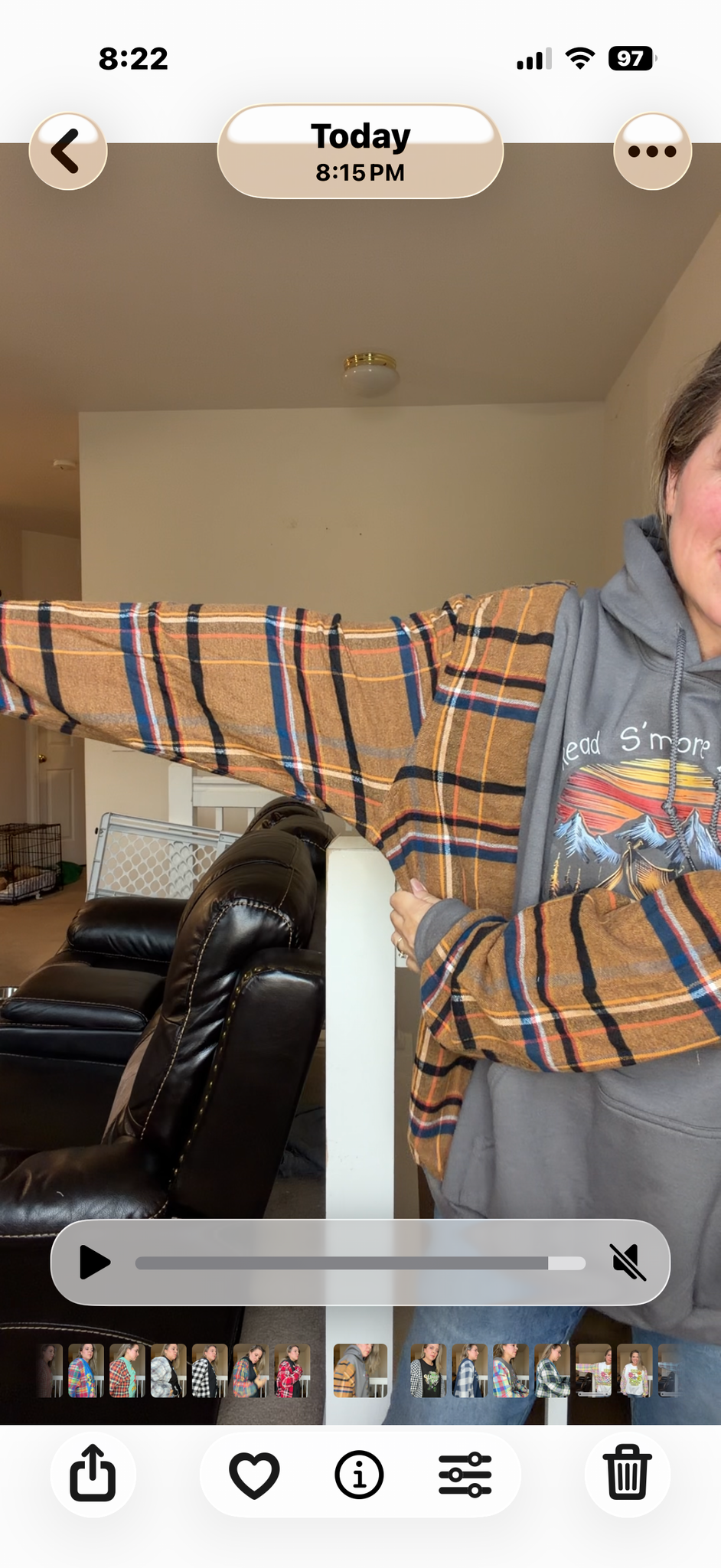 Upcycled Smores - women's 5X midweight Sweatshirt with flannel sleeves
