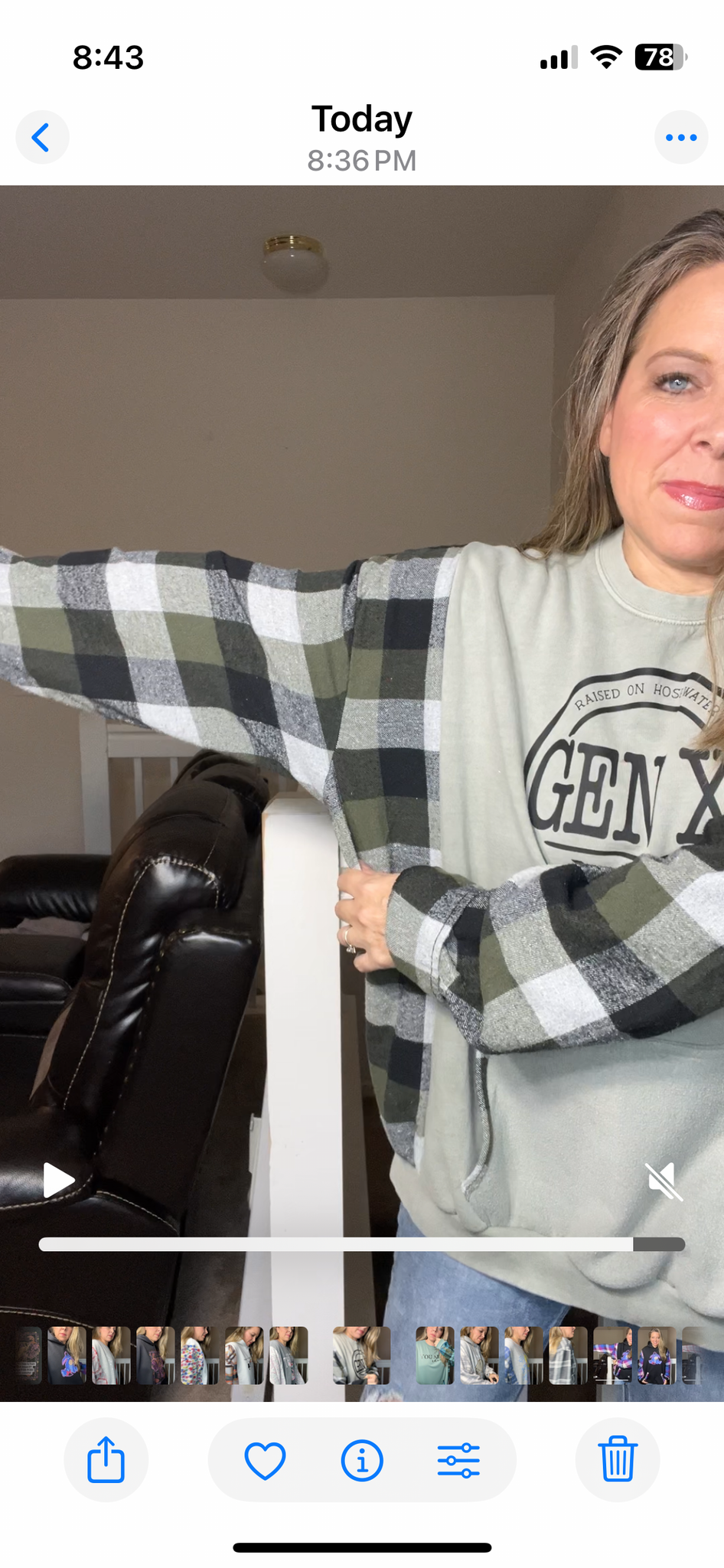 Upcycled Gen X – women’s 3X midweight sweatshirt with flannel sleeves