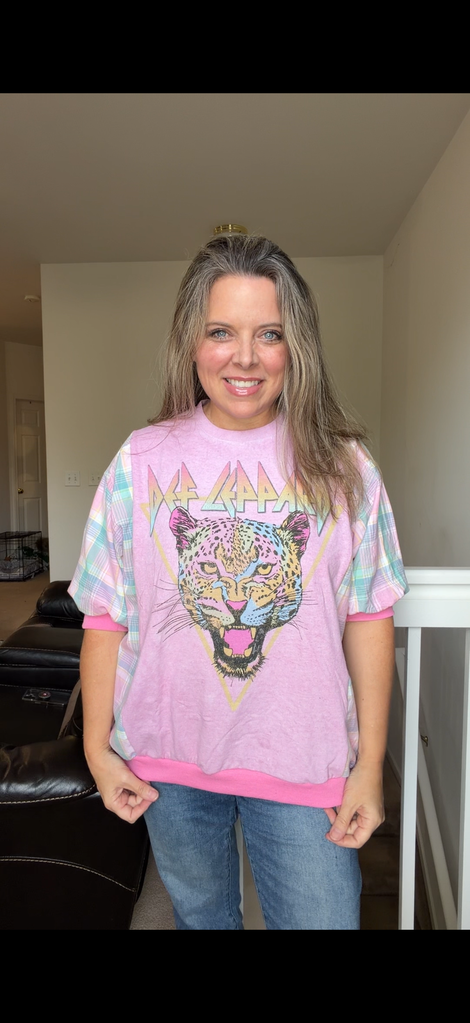 Upcycled Def Leppard - women's small/medium T-shirt with short sleeves