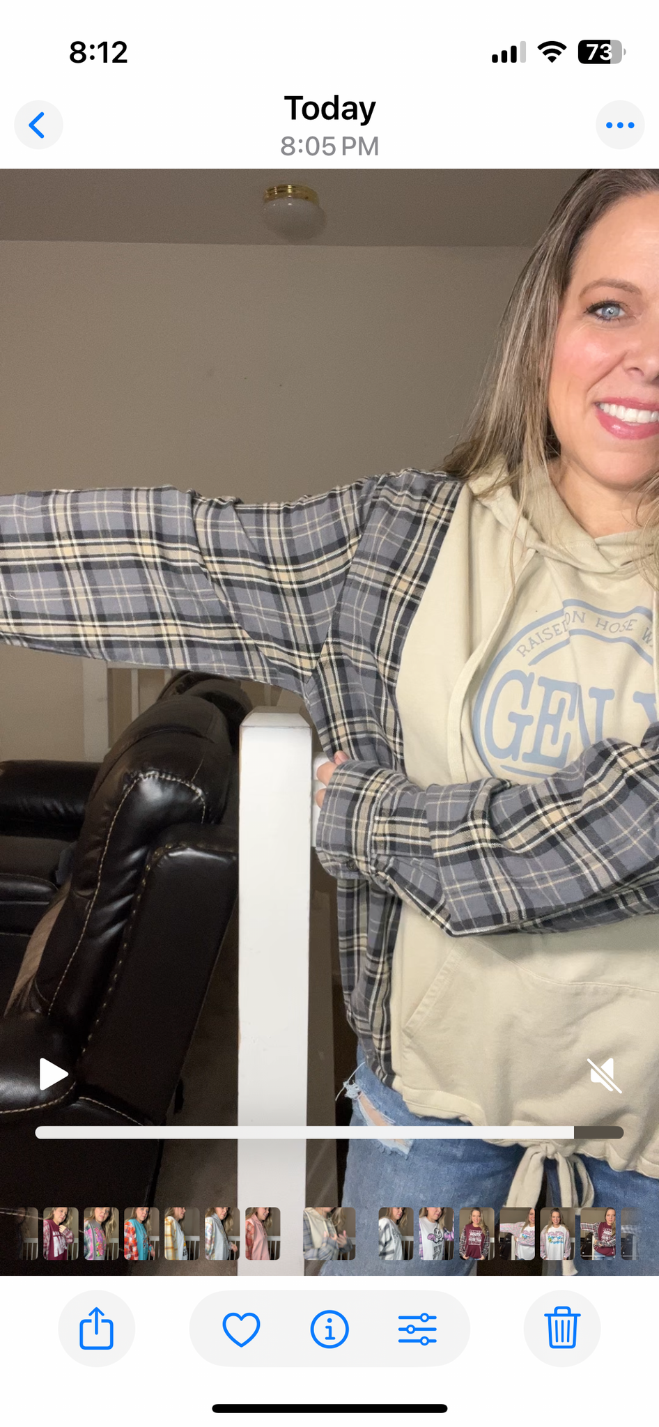 Upcycled Gen X Tan – women’s 1X/2X French terry sweatshirt with flannel sleeves