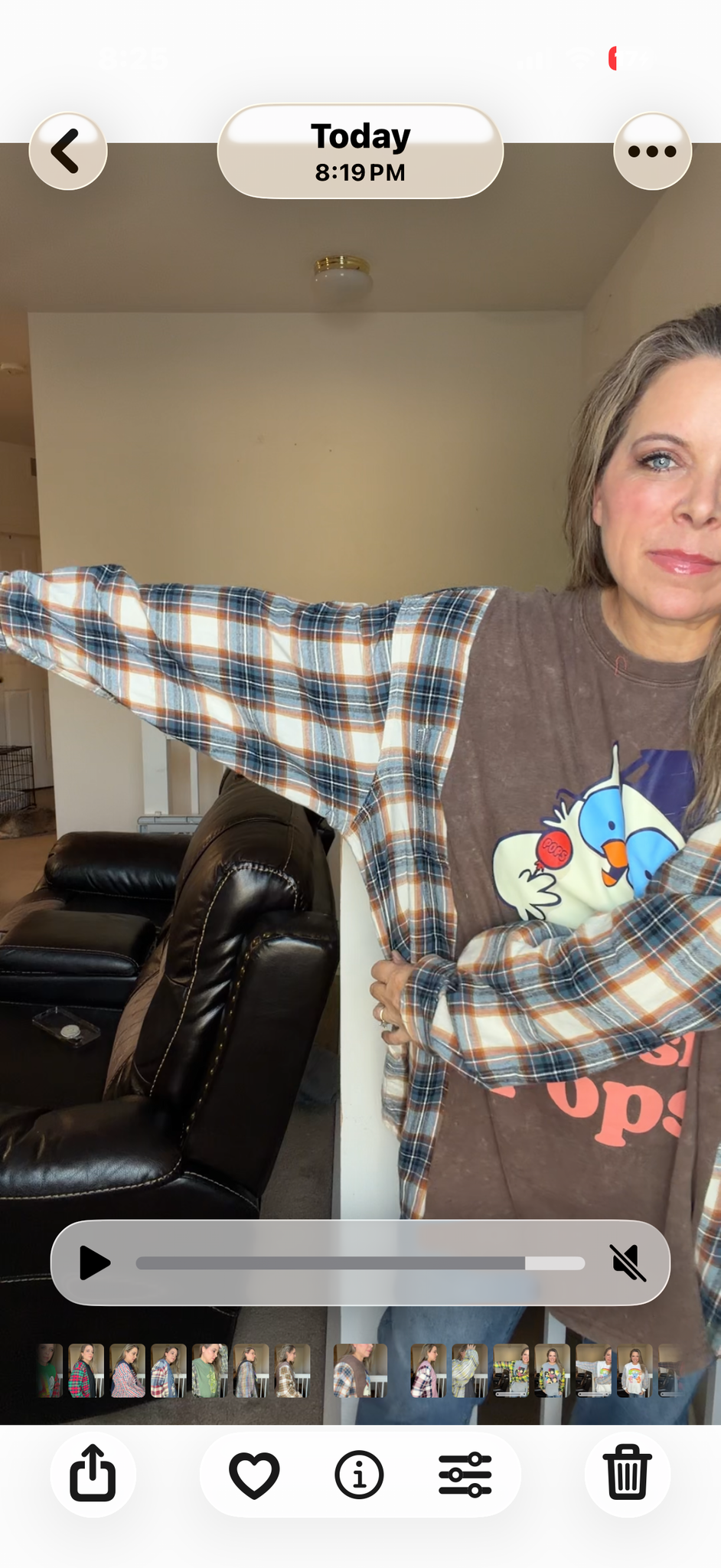 Upcycled Tootsie - women's 4X T-shirt with flannel sleeves
