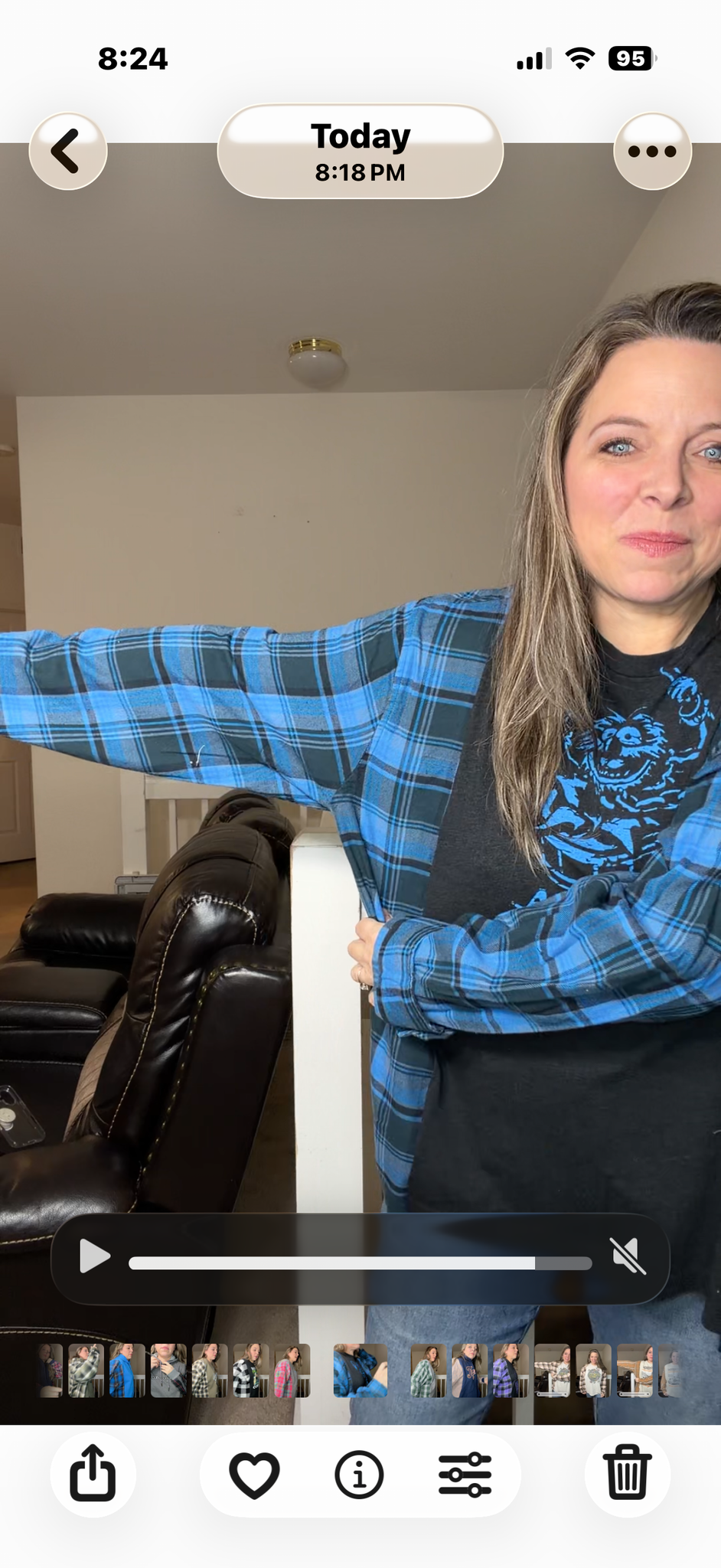 Upcycled Animal - women's XL T-shirt with flannel sleeves