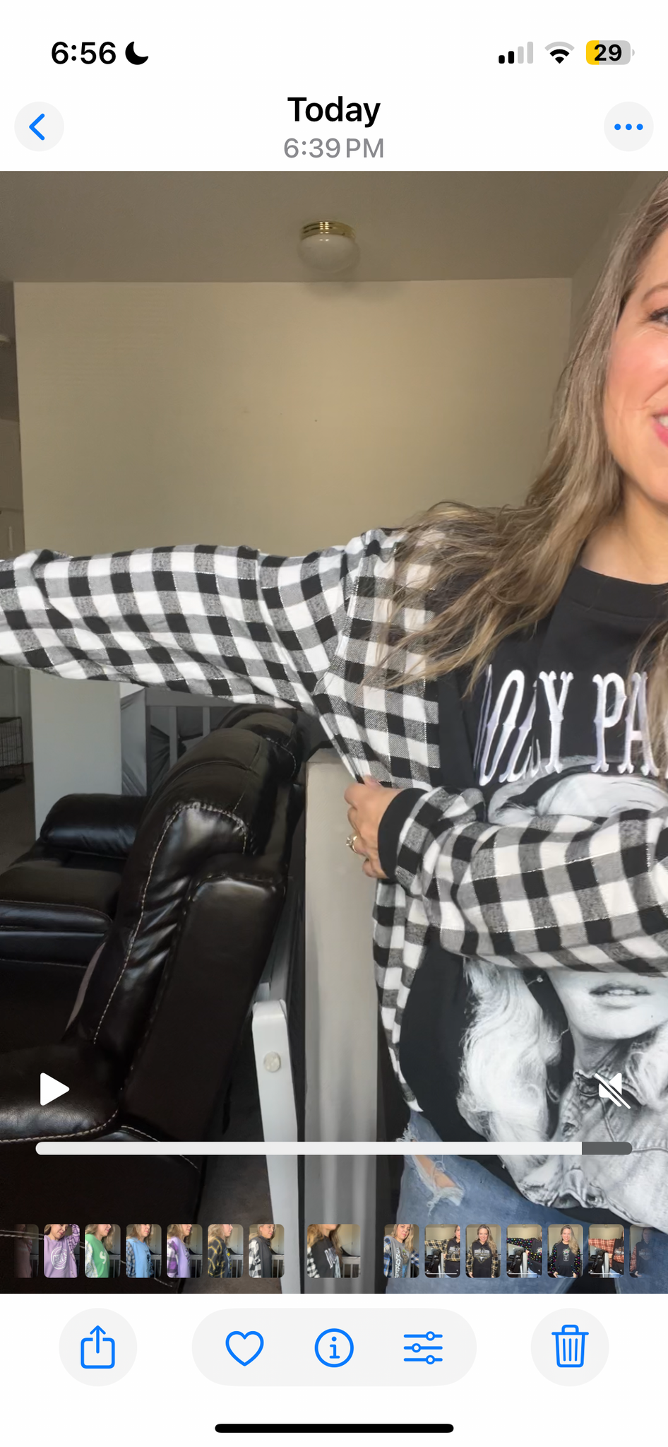 Upcycled Dolly Parton – women’s 1X midweight sweatshirt with flannel sleeves