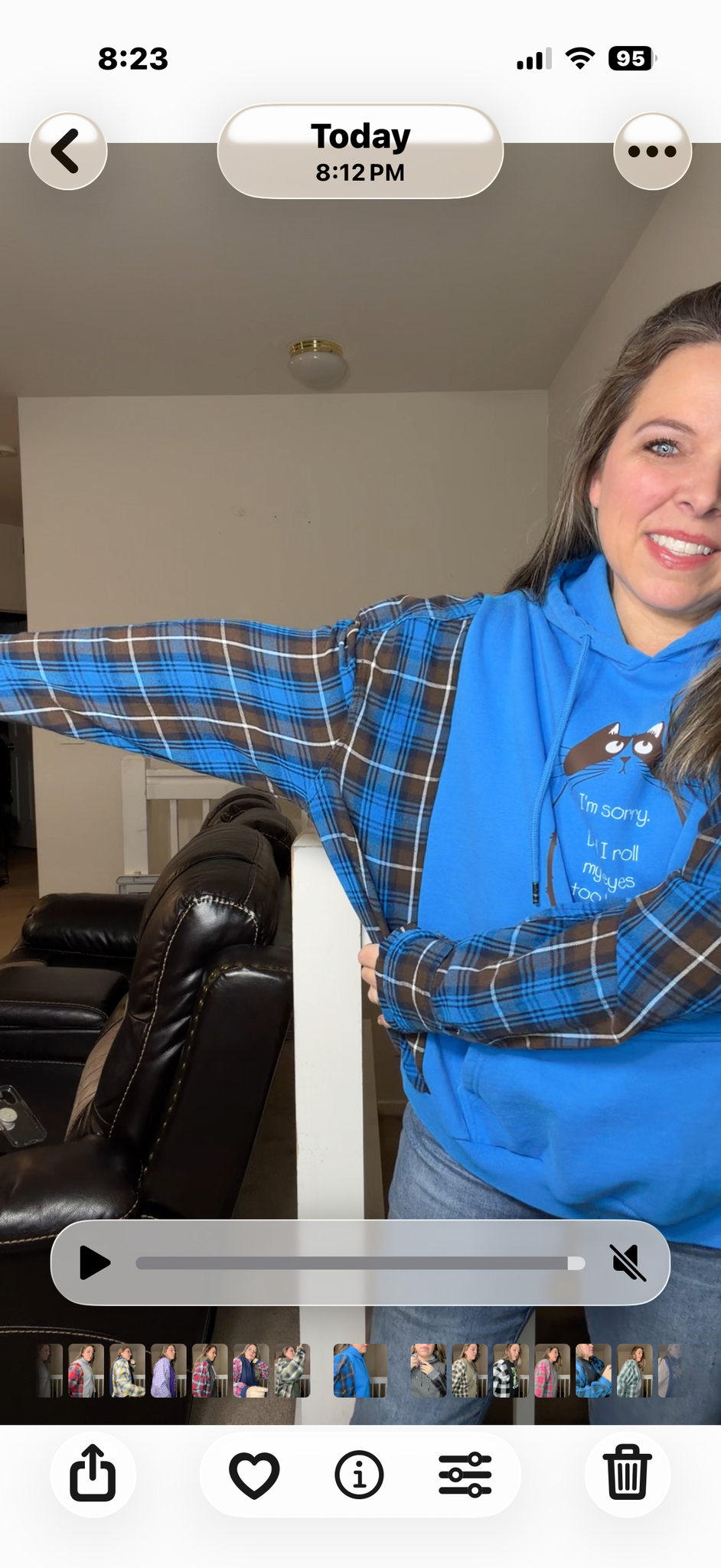 Upcycled Cat - women's 2X midweight sweatshirt with flannel sleeves