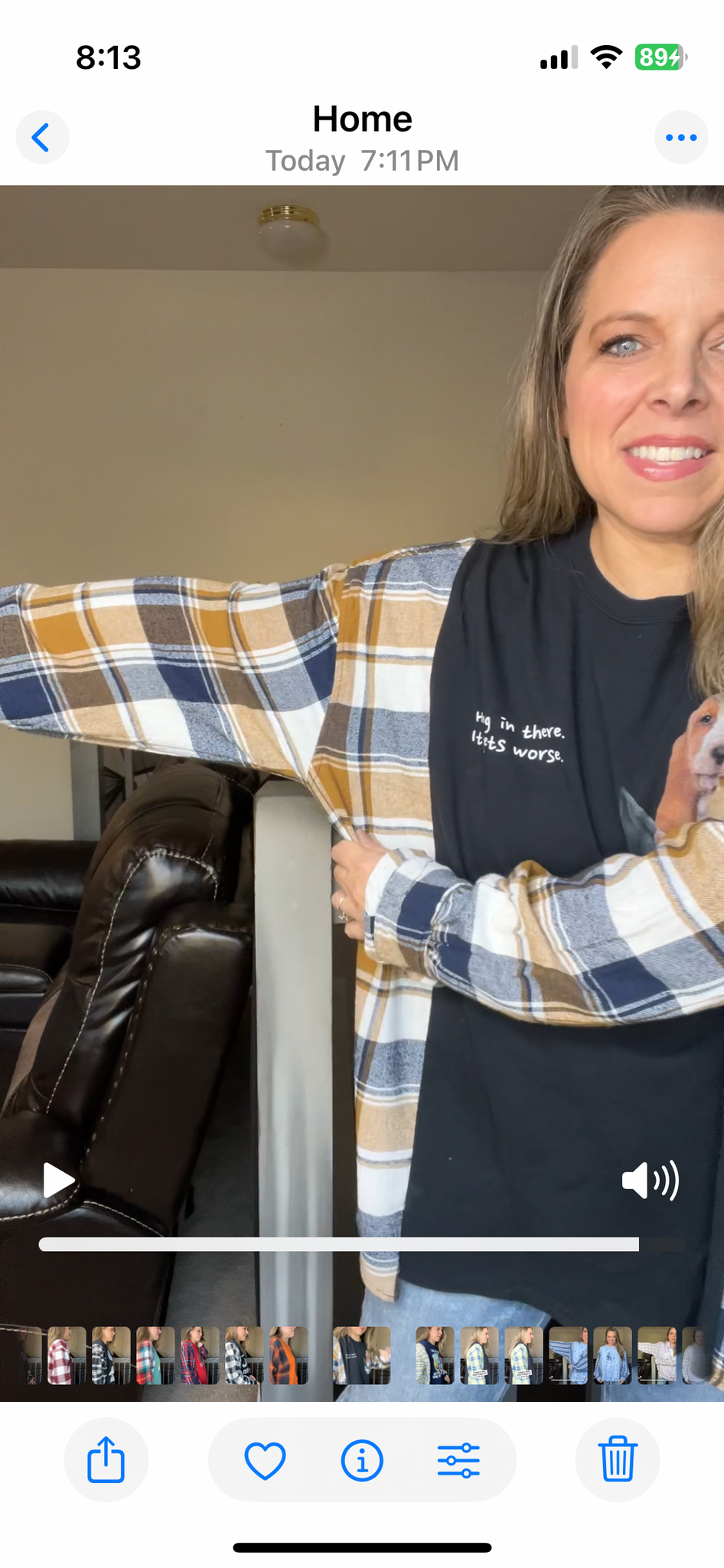 Upcycled Hanging dog - women’s 2X T-shirt with flannel sleeves￼