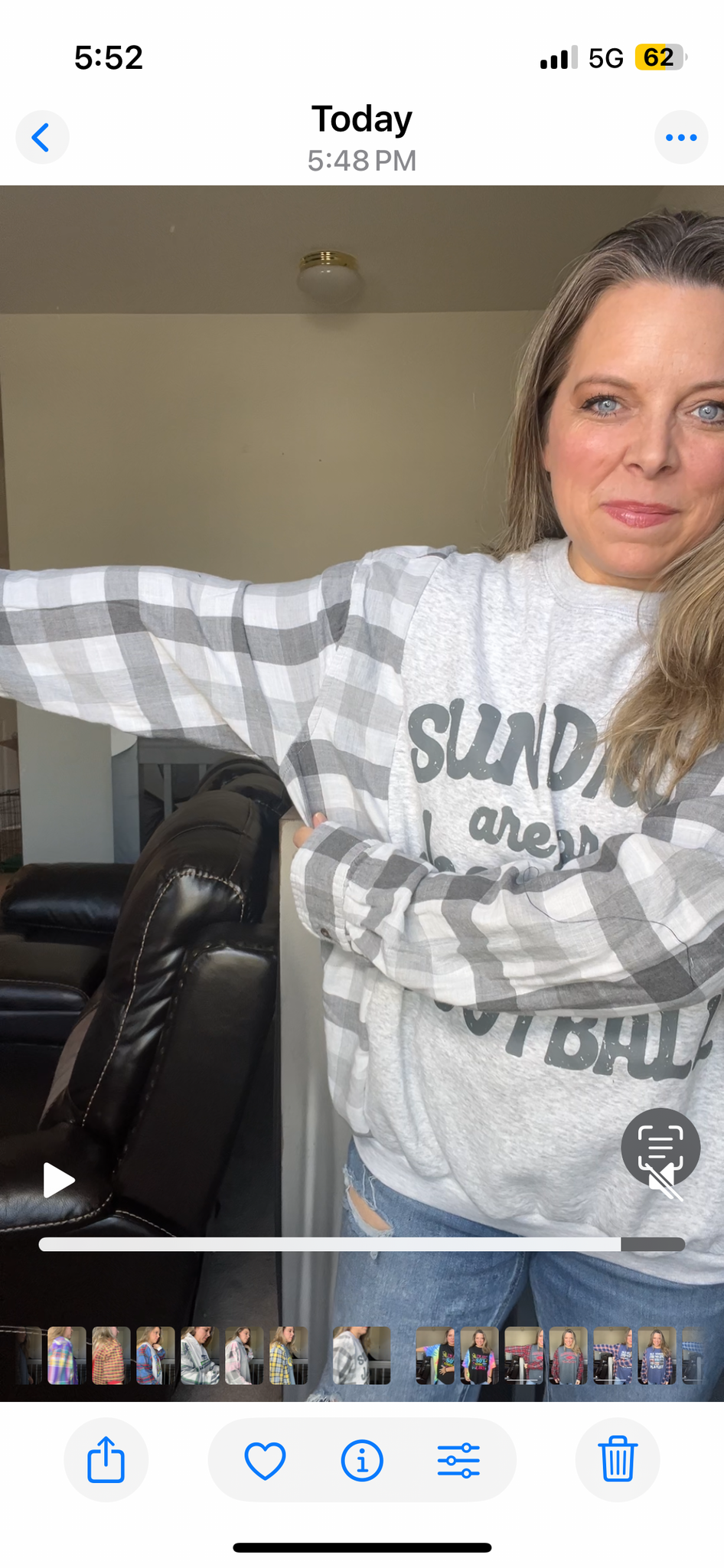 Upcycled Sunday football – women’s large/XL midweight sweatshirt with flannel sleeves￼