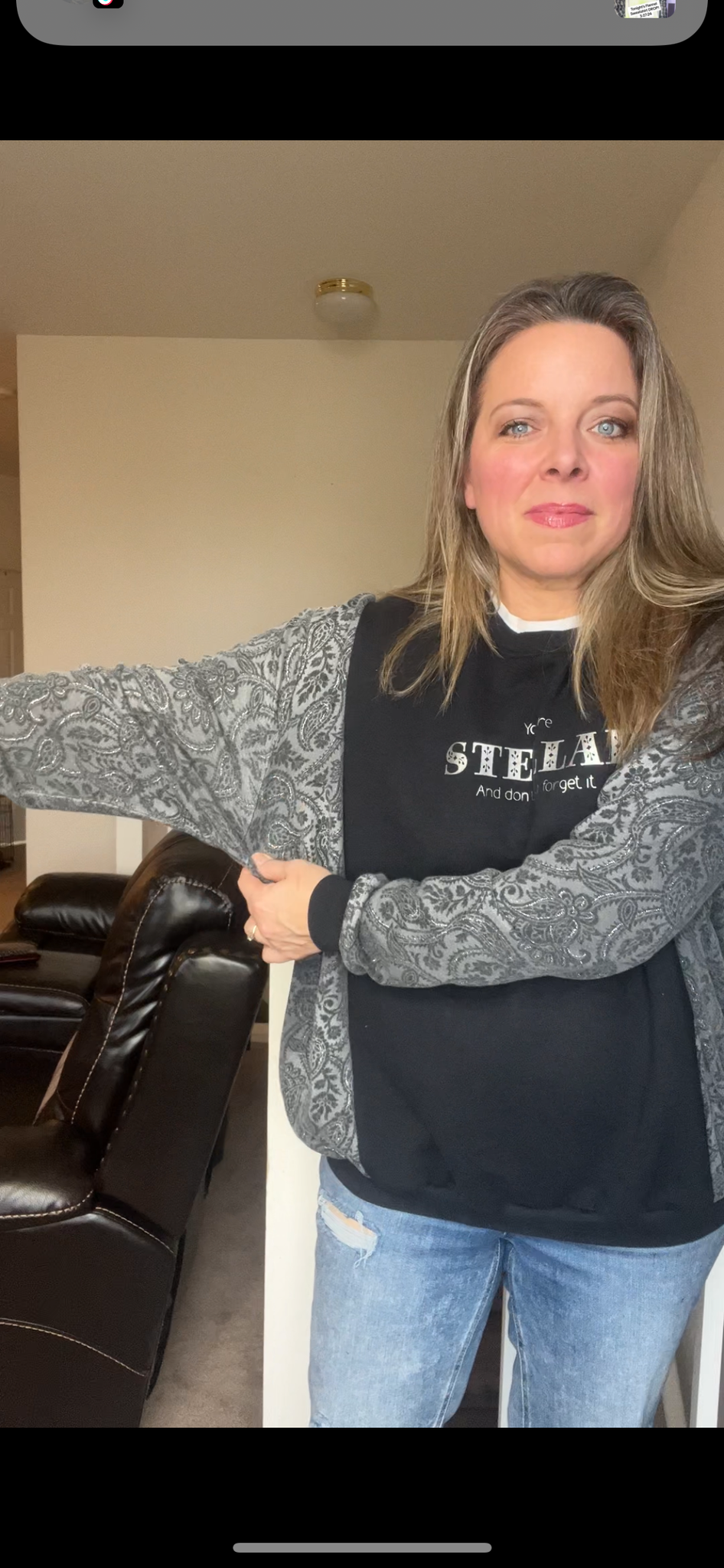 Upcycled Stellar – women’s large – midweight sweatshirt with stretch jersey sleeves￼