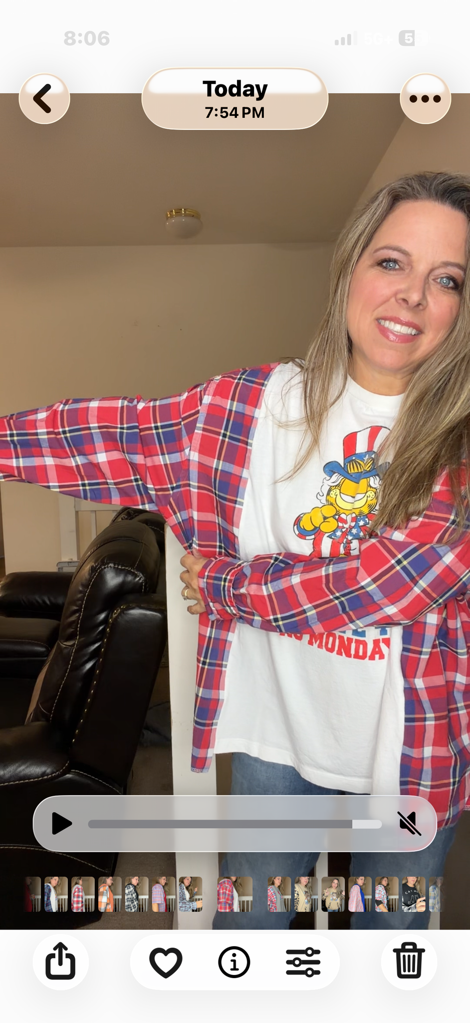 Upcycled Garfield USA - women's 1X/2X T-shirt with cotton sleeves