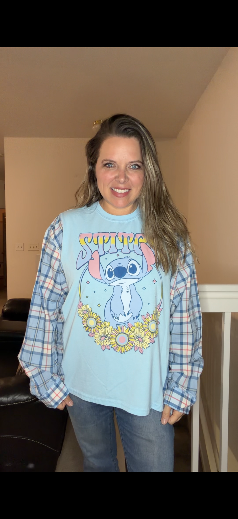 Upcycled Stitch - women's XL T-shirt with cotton sleeves