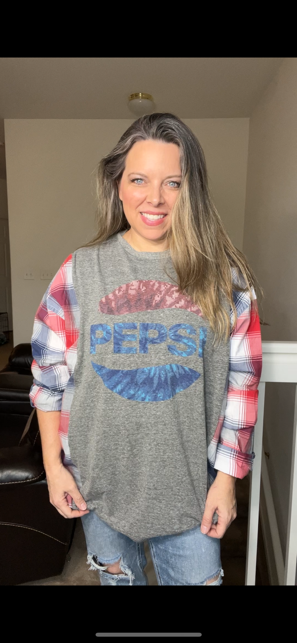 Upcycled Pepsi – women’s 3X/4X T-shirt with cotton sleeves