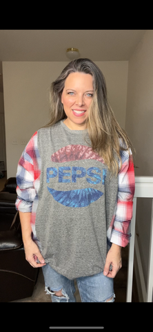 Upcycled Pepsi – women’s 3X/4X T-shirt with cotton sleeves