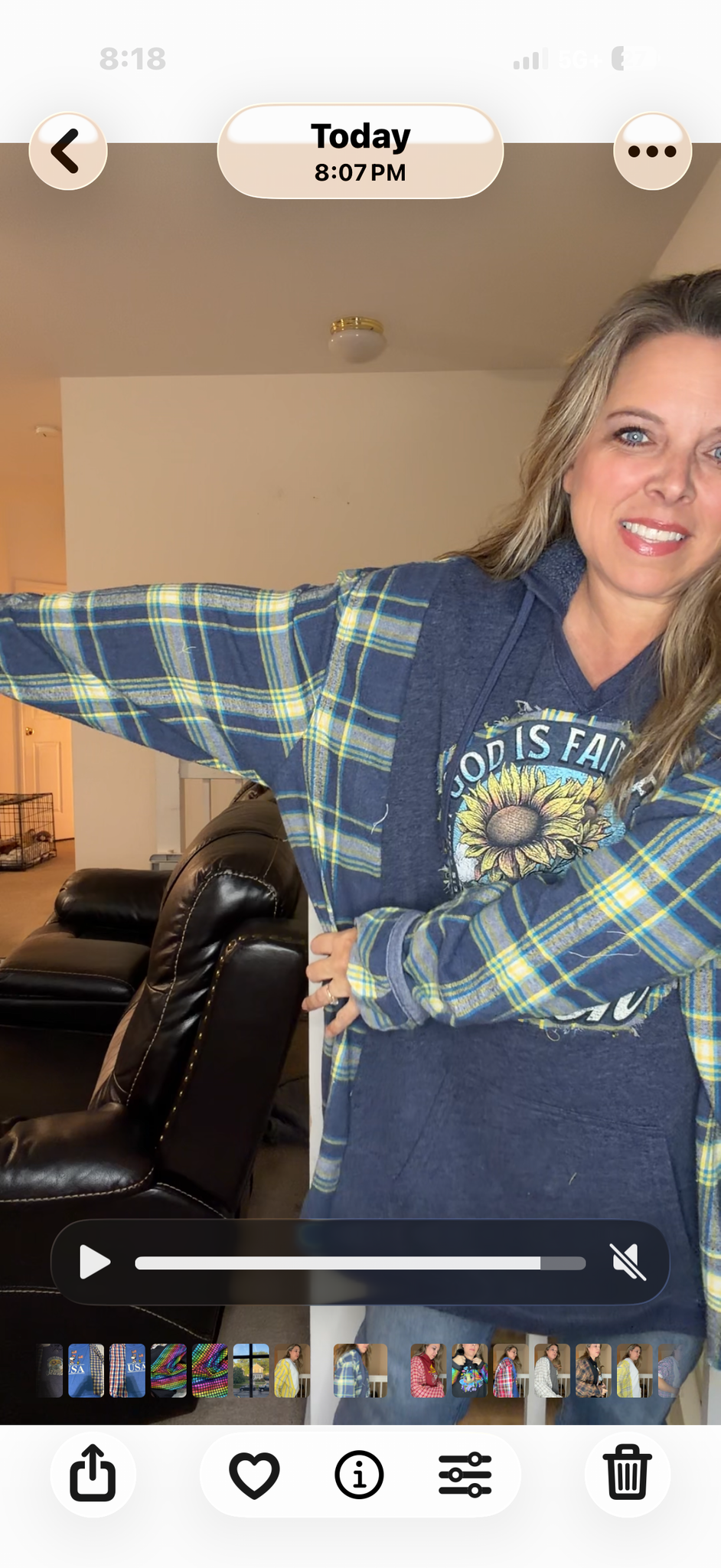 Upcycled Faithful - women's 5X midweight sweatshirt with flannel sleeves ￼