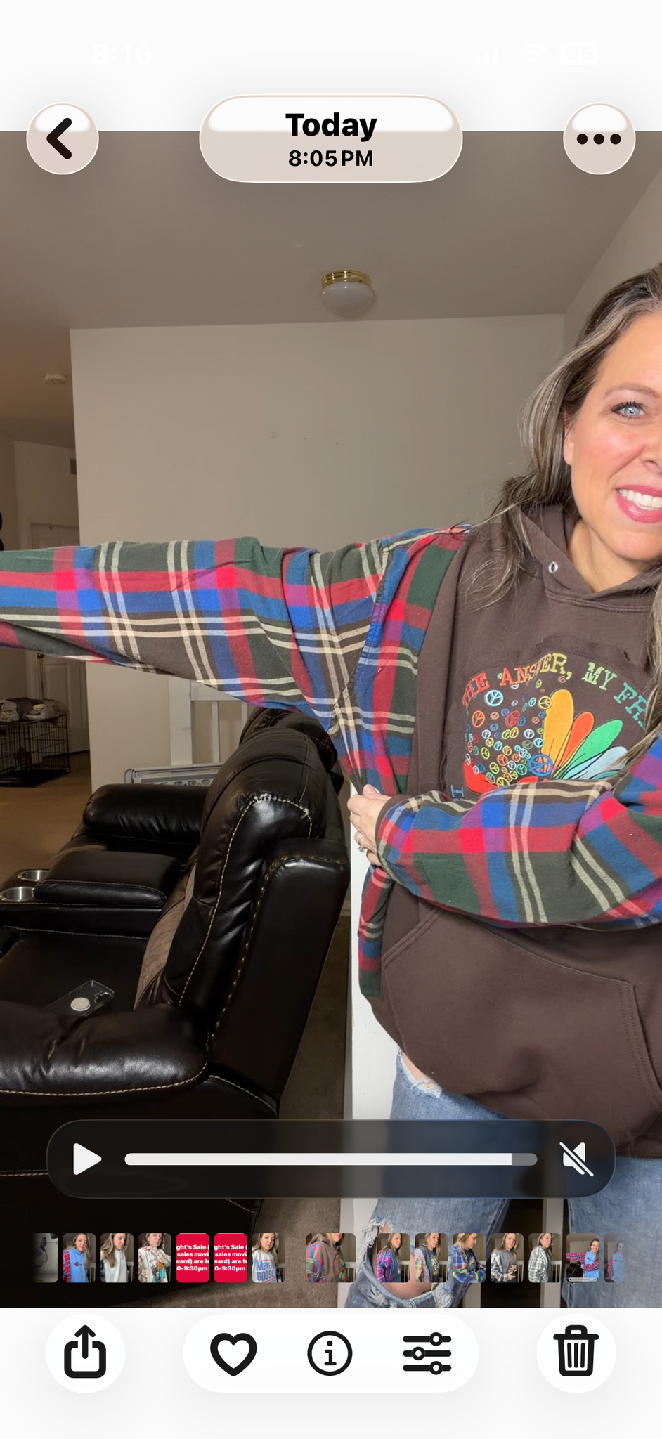 Upcycled Wind – women's 2X/3X midweight sweatshirt with flannel sleeves