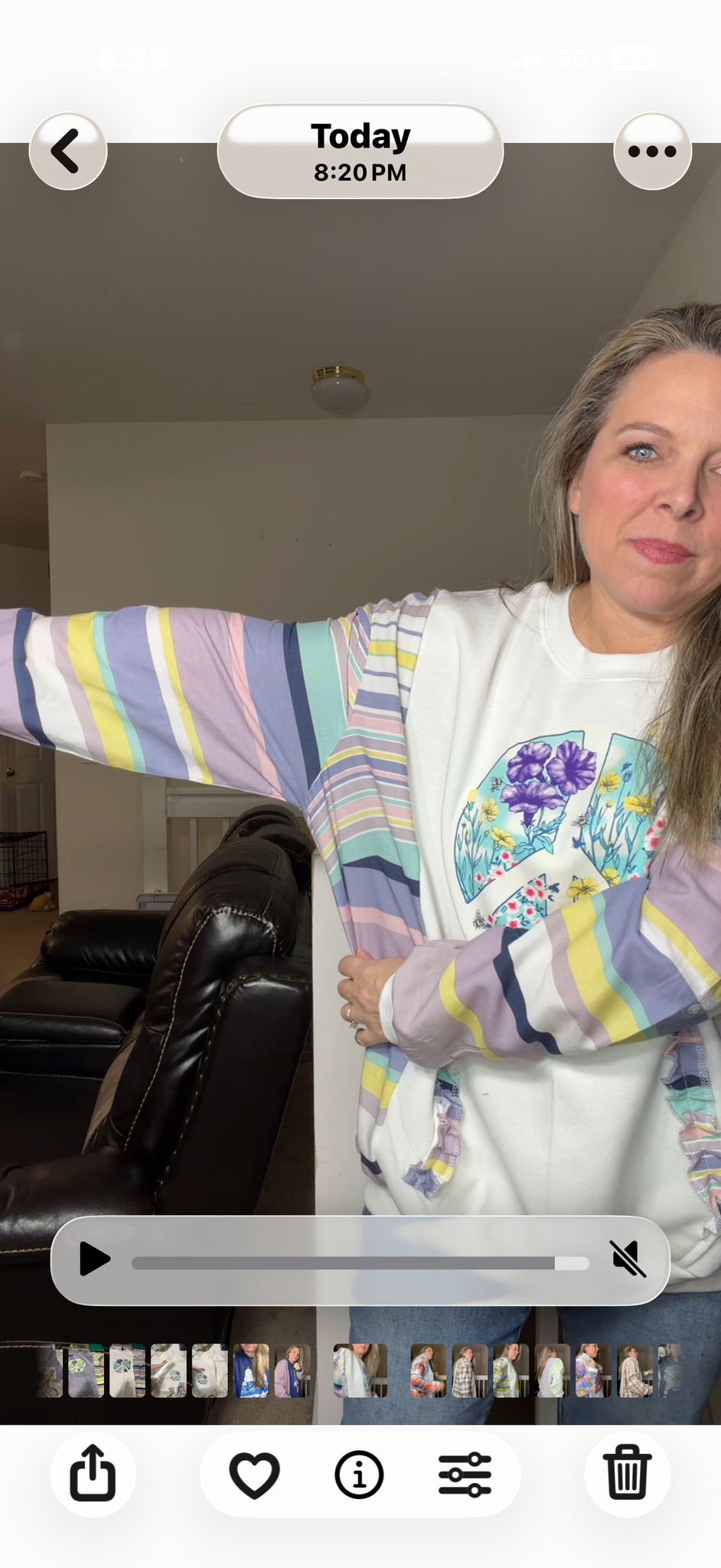 Upcycled Peace - women's 2X midweight sweatshirt with thin cotton sleeves
