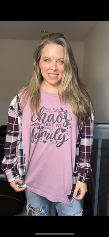 Upcycled Chaos – women’s 4X T-shirt with stretchy sleeves