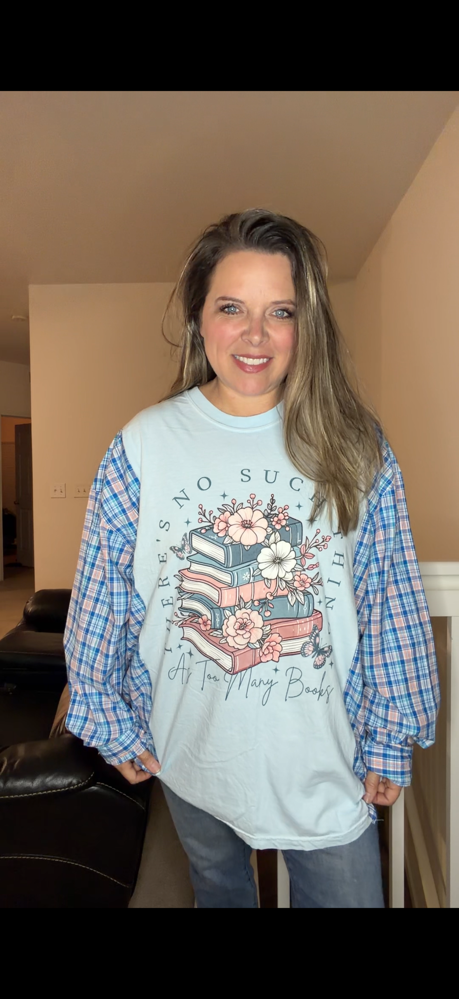 Upcycled Books - women's 4X T-shirt with cotton sleeves