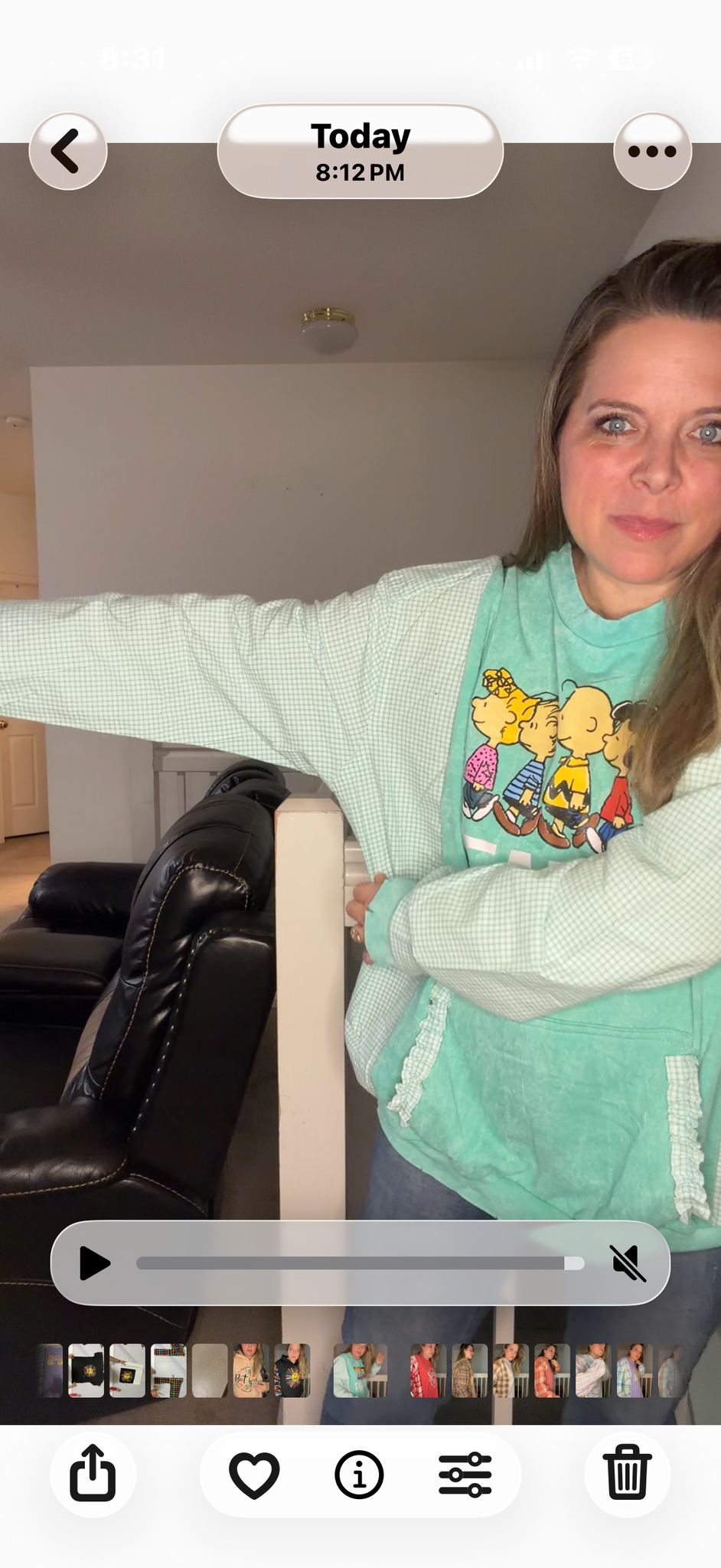 Upcycled Peanuts - women's 3X midweight sweatshirt with flannel sleeves