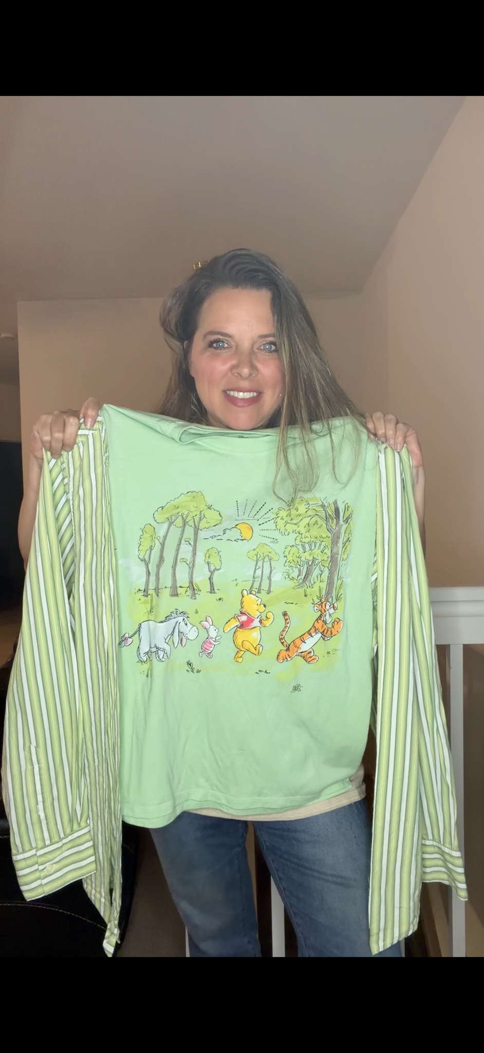 Upcycled Pooh - pick size between women's XS/large – T-shirt with cotton sleeves