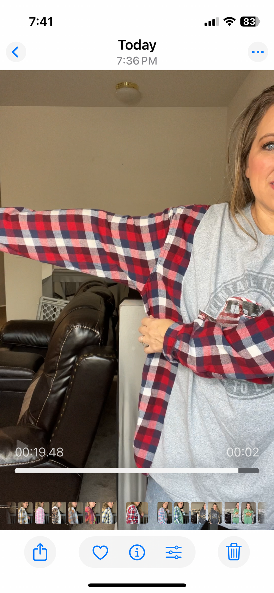 Upcycled Vintage truck – women’s 1X/2X long T-shirt with flannel sleeves