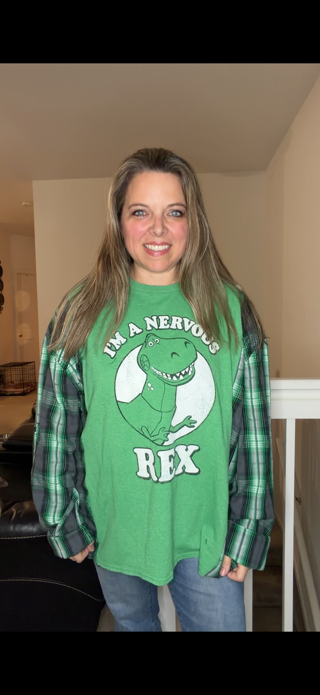 Upcycled Rex - women's 4X T-shirt with cotton sleeves