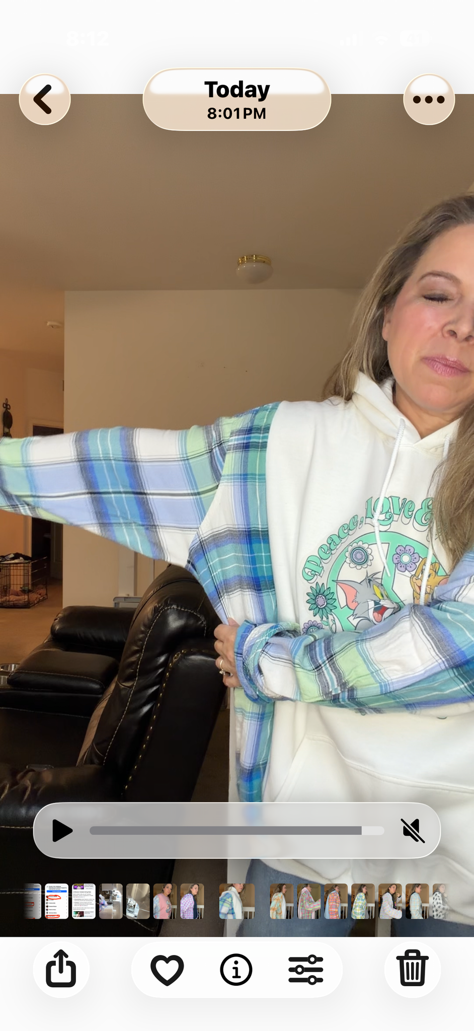 Upcycled Tom and Jerry - women's 3X/4X midweight Sweatshirt with flannel sleeves