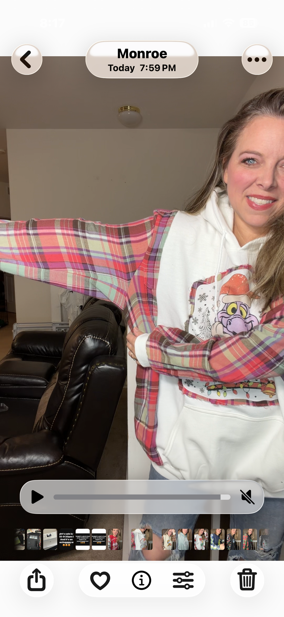 Upcycled Figment – women's 3X/4X midweight sweatshirt with flannel sleeves ￼