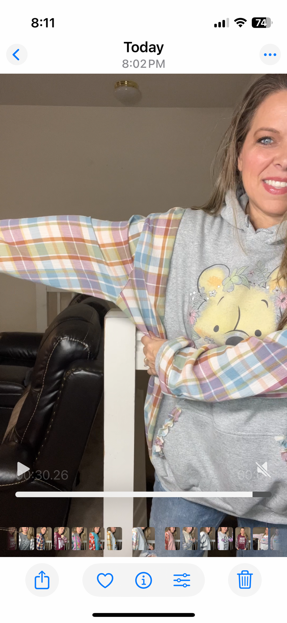 Upcycled Pooh – women’s 3X/4X midweight sweatshirt with cotton sleeves