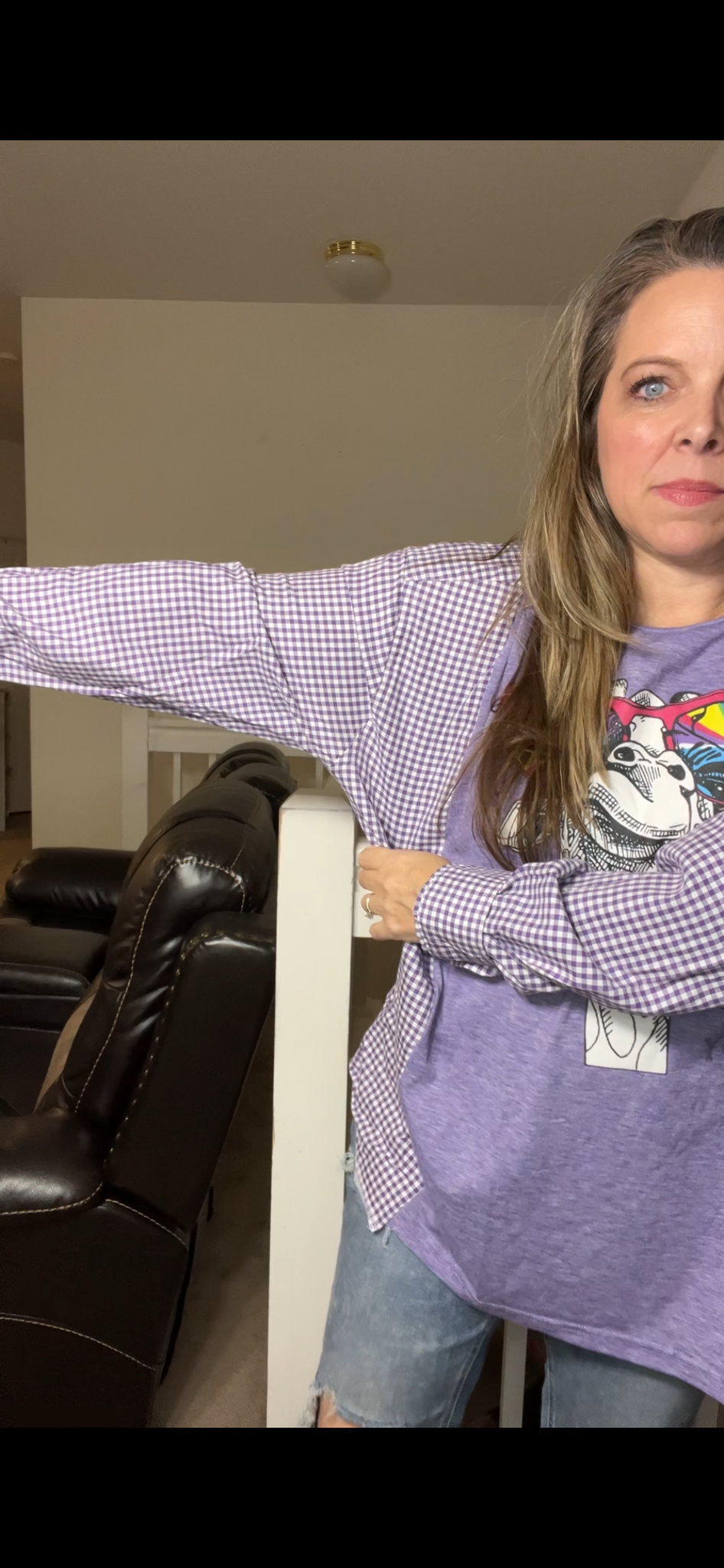 Upcycled Giraffe – women’s XL/1X T-shirt with cotton sleeves