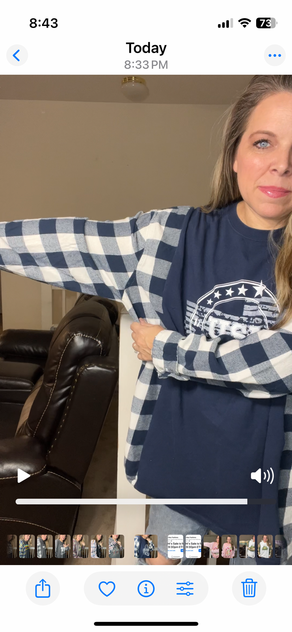 Upcycled USA – women’s 3X T-shirt with flannel sleeves