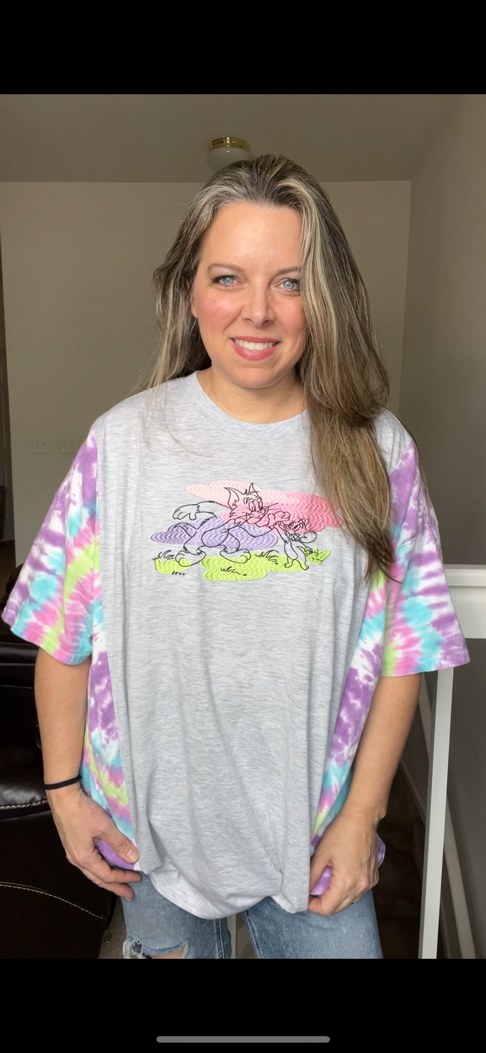 Upcycled Tom and Jerry – women’s 3X T-shirt with short sleeves