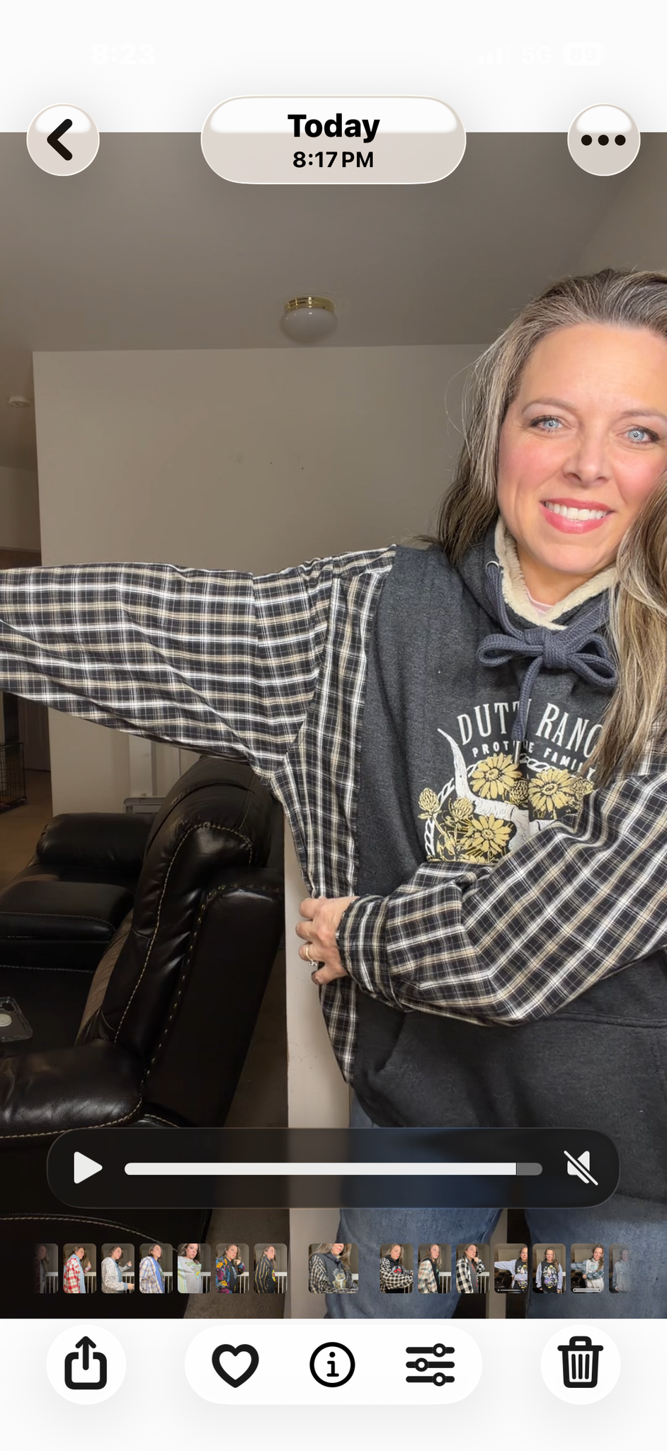 Upcycled Dutton Ranch - women's large/XL sweatshirt with cotton sleeves
