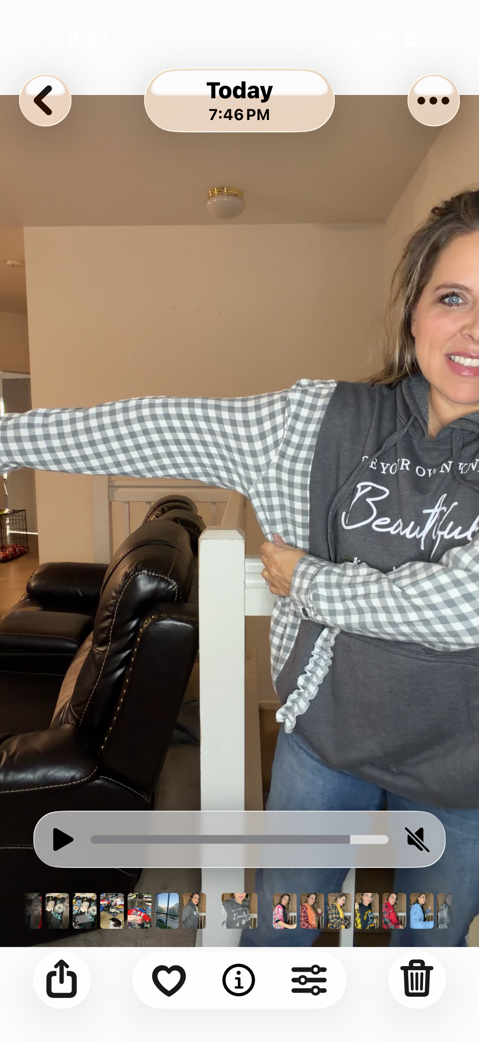 Upcycled Beautiful - women's medium/large midweight sweatshirt with flannel sleeves