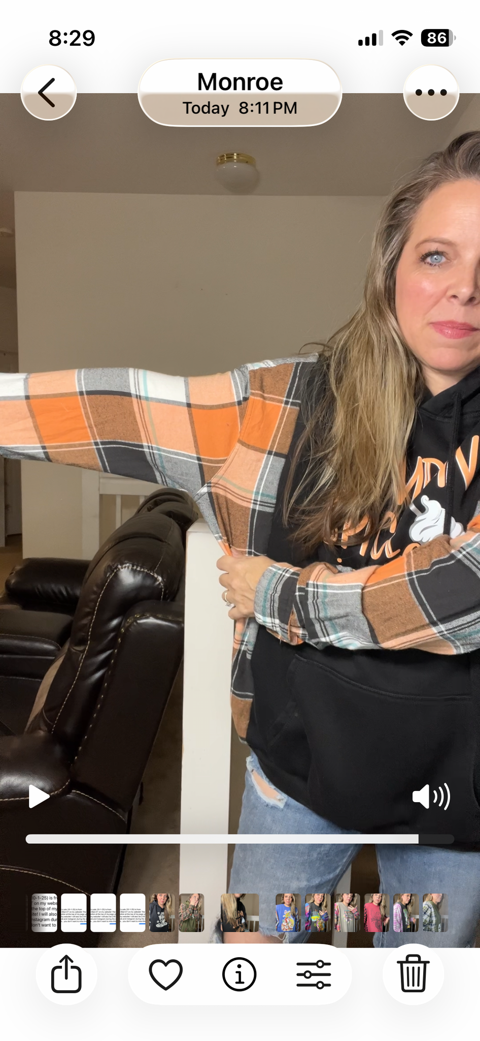 Upcycled Pumpkin spice – women’s 2X midweight sweatshirt with flannel sleeves