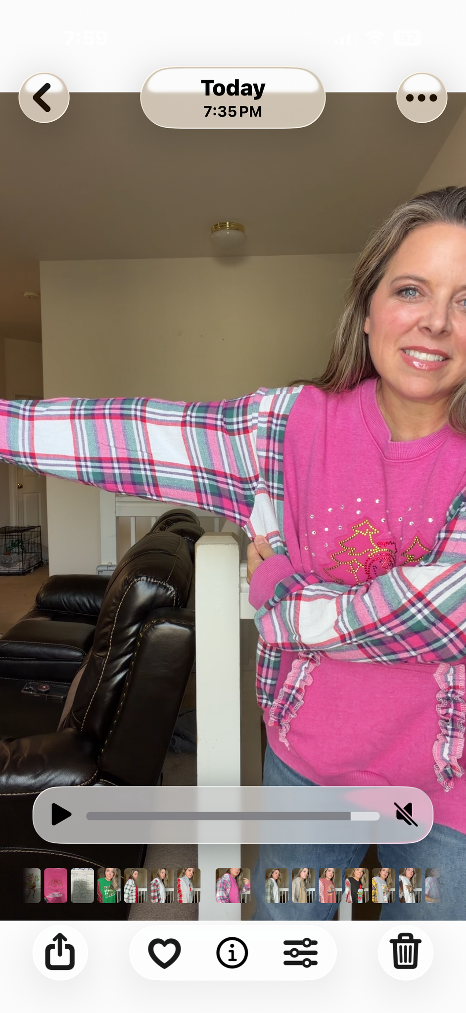 Upcycled Snowman - women's 1X French Terry sweatshirt with flannel sleeves