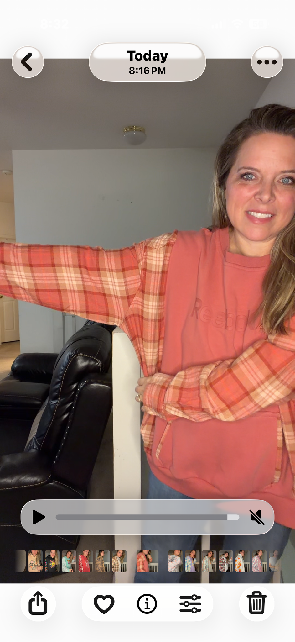 Upcycled Reebok - women's 3X midweight sweatshirt with flannel sleeves