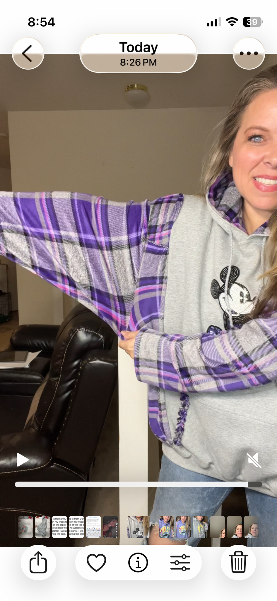 Upcycled Mickey sparkle – women’s 3X/4X midweight sweatshirt with stretchy sleeves