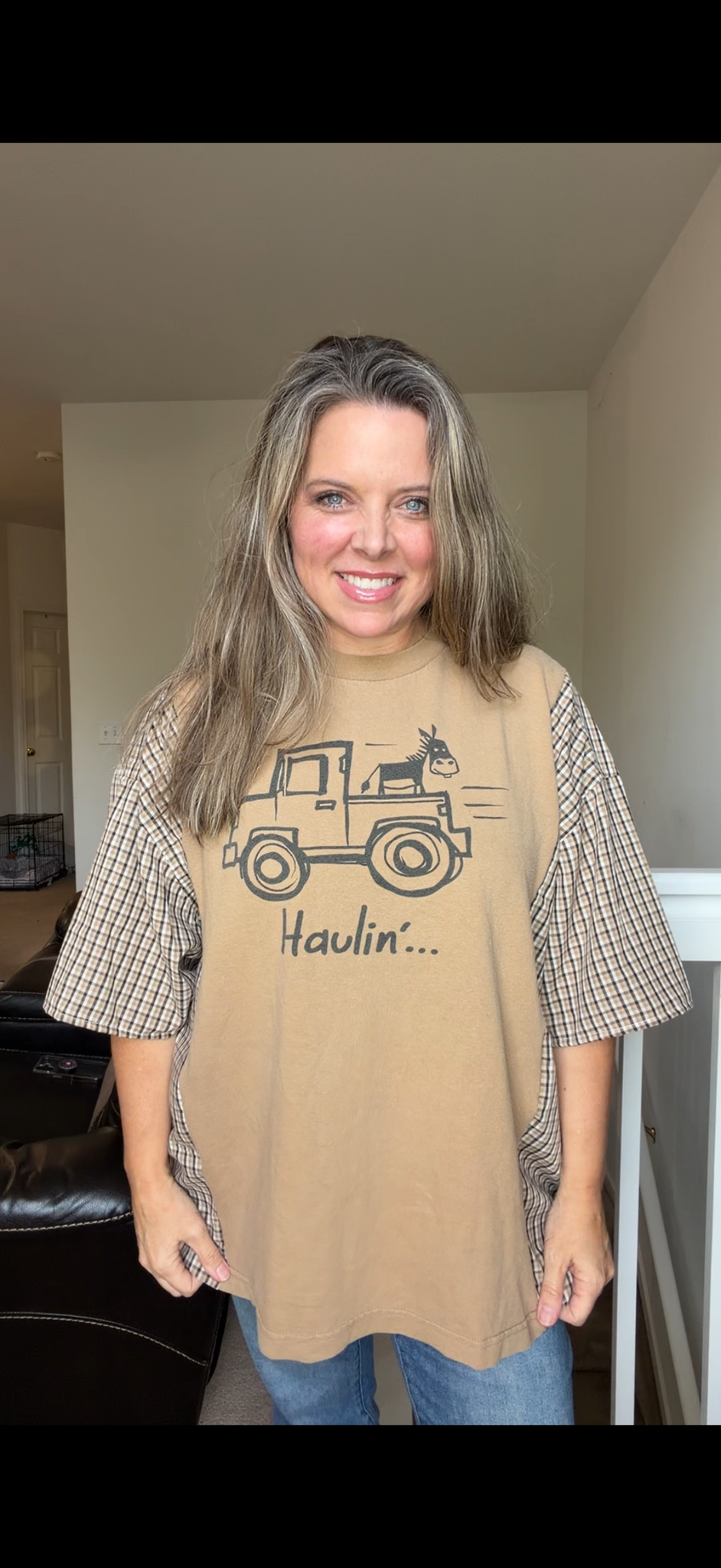Upcycled Haulin - women's 2X/3X T-shirt with short sleeves