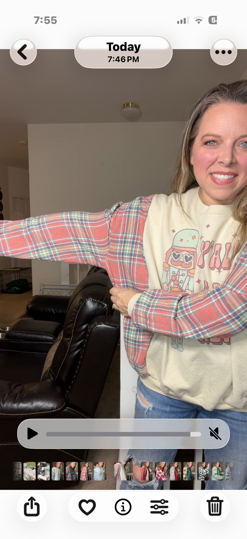 Upcycled Nuts – women's medium/large midweight sweatshirt with flannel sleeves