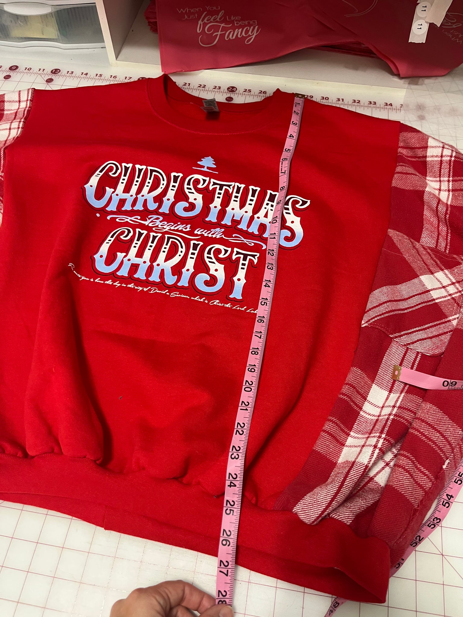 CHRISTmas Upcycled Sweatshirt