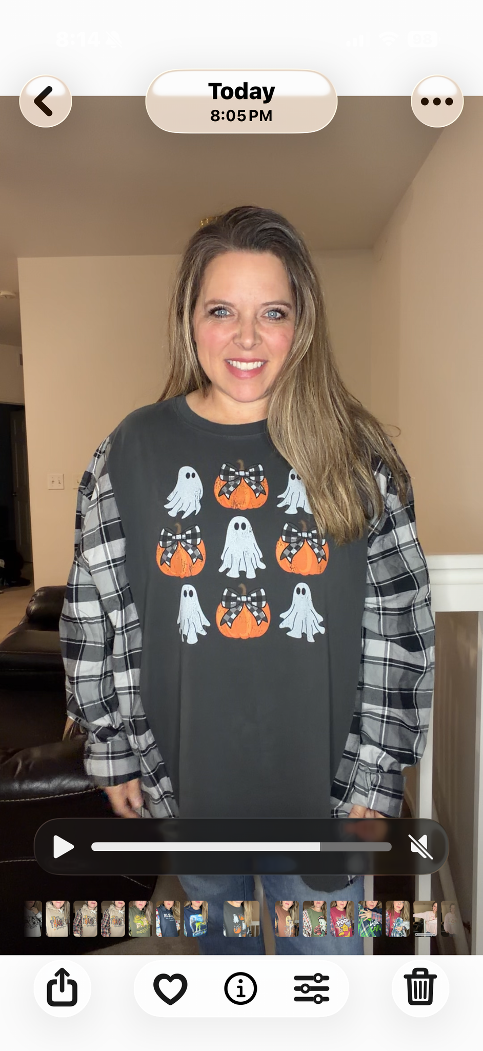 Upcycled Ghosts - women's 4X/5X T-shirt with flannel sleeves