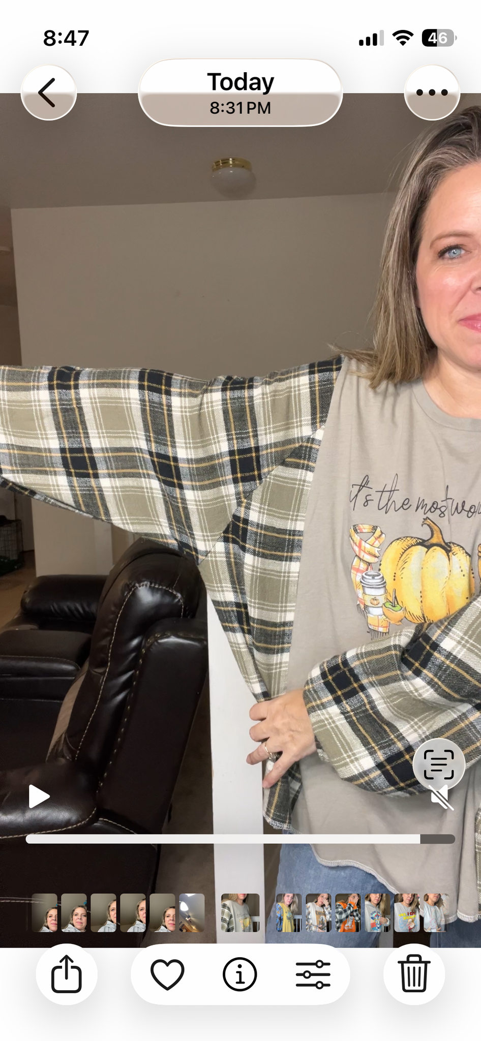 Upcycled Time of year – women’s 4X T-shirt with flannel sleeves