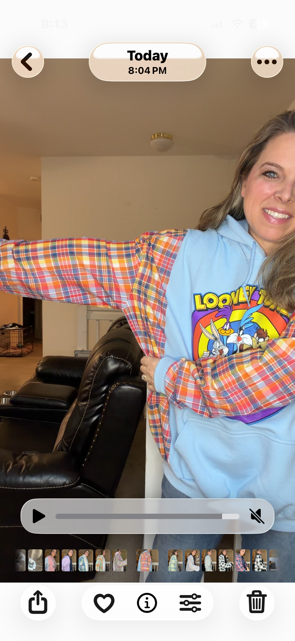 Upcycled Looney - women's 3X/4X midweight Sweatshirt with cotton sleeves