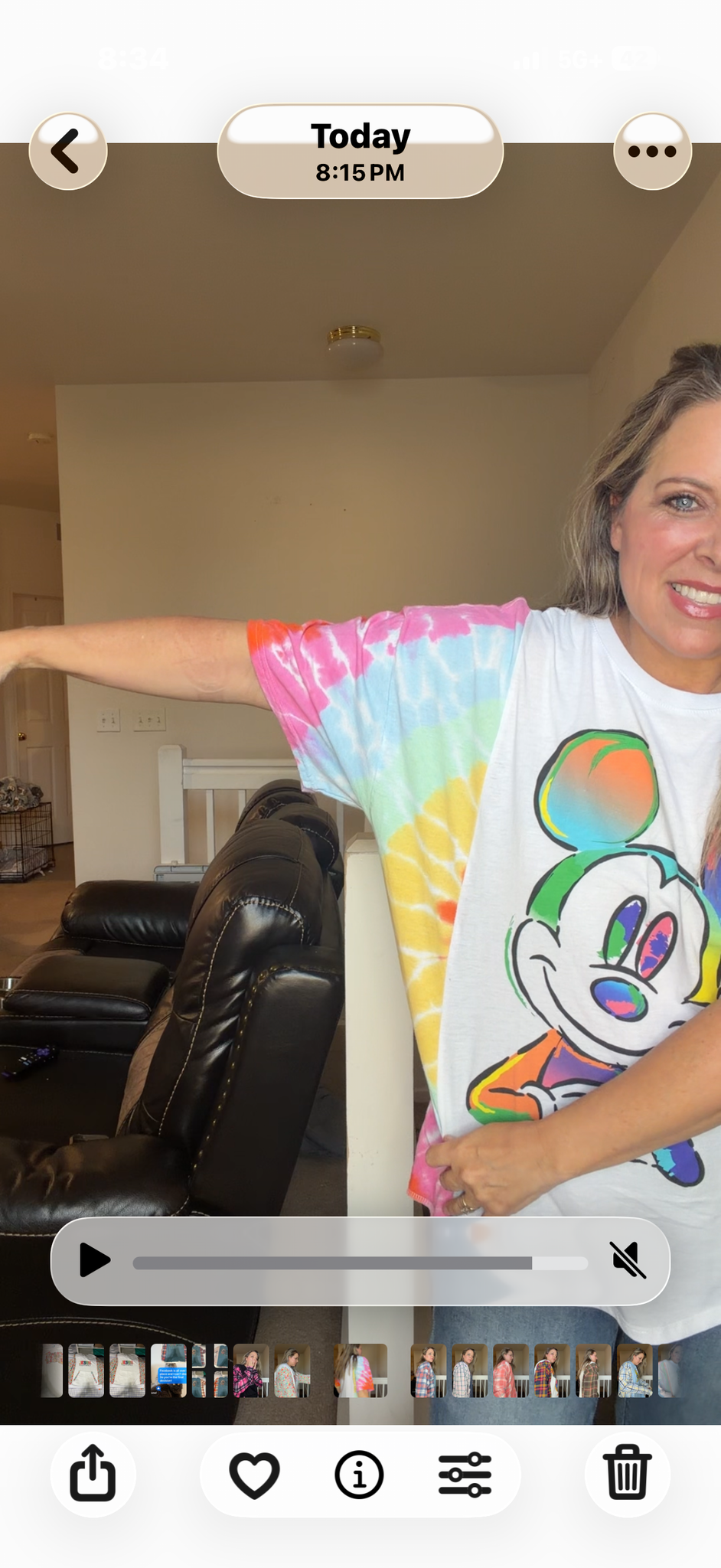 Upcycled Mickey - women's XL T-shirt with short sleeves