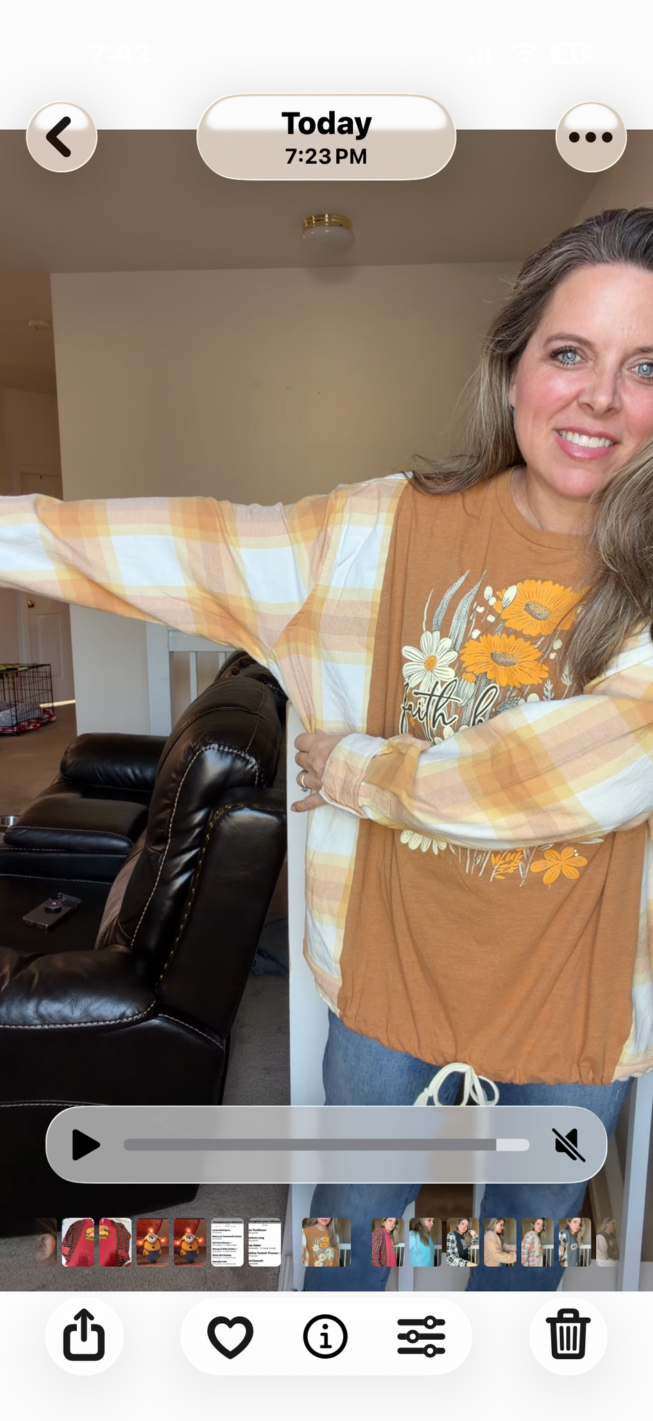 Upcycled Faith - women's 2X/3X T-shirt with flannel sleeves