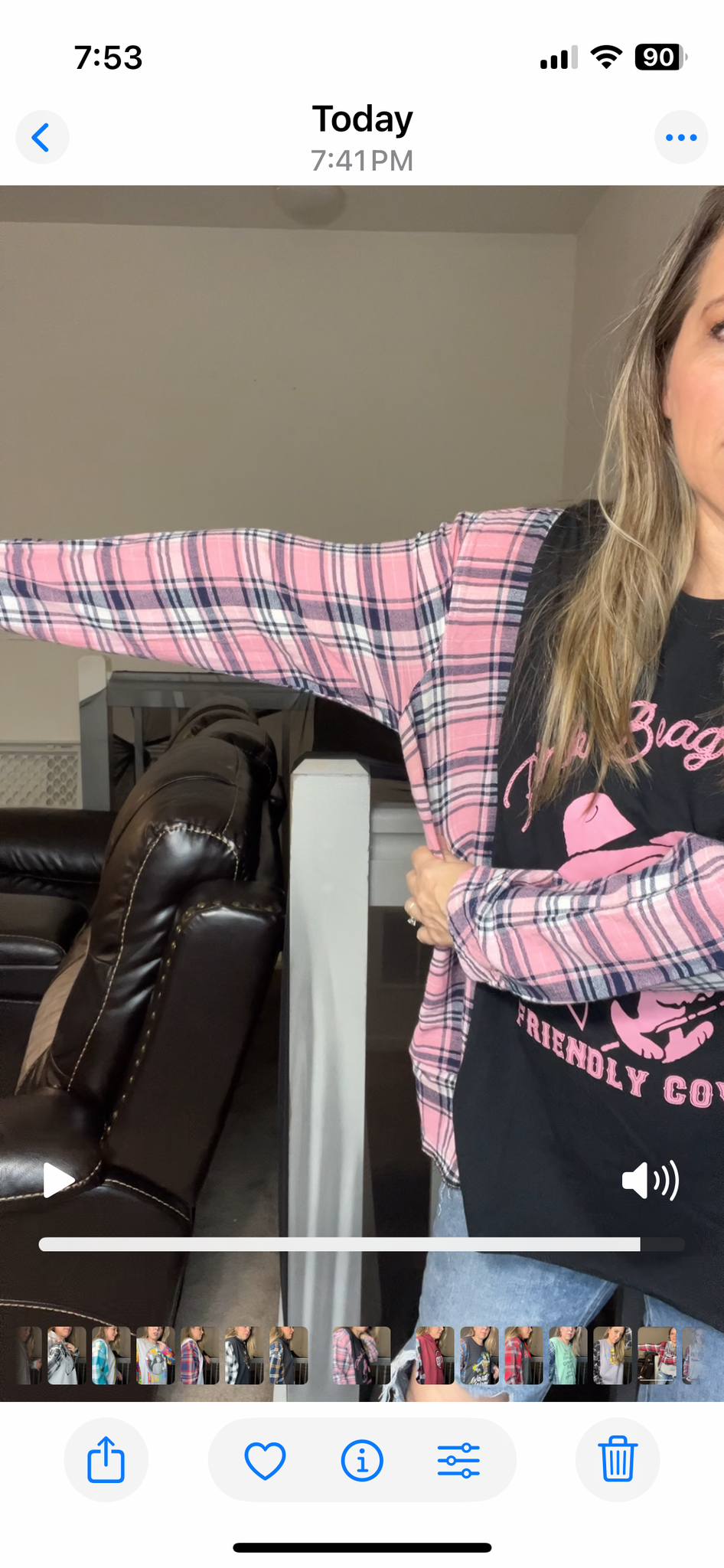 Upcycled Snoopy pink - women’s XL T-shirt with thin flannel sleeves – sleeves more fitted