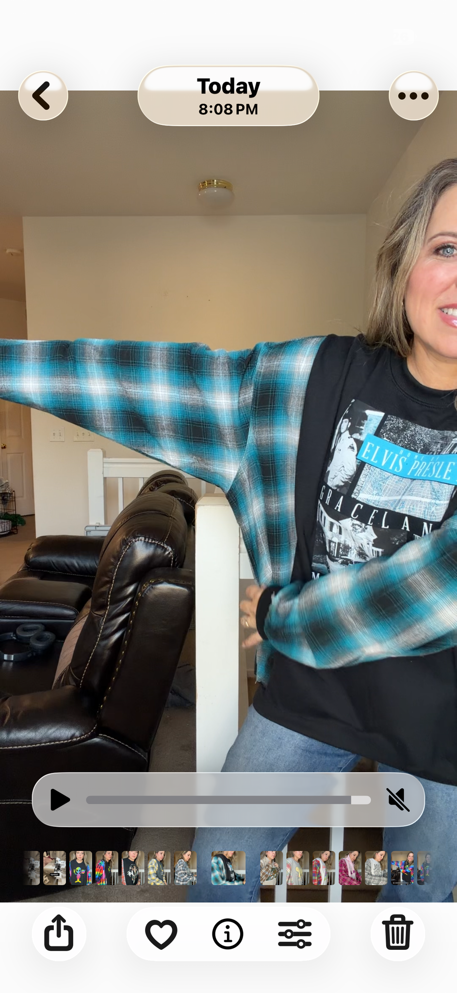 Upcycled Elvis - women's 2X/3X midweight Sweatshirt with flannel sleeves
