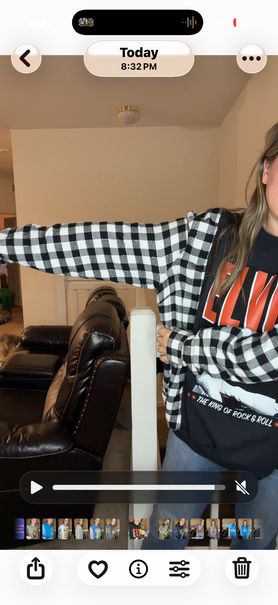 Upcycled Elvis - women's 4X midweight sweatshirt with flannel sleeves