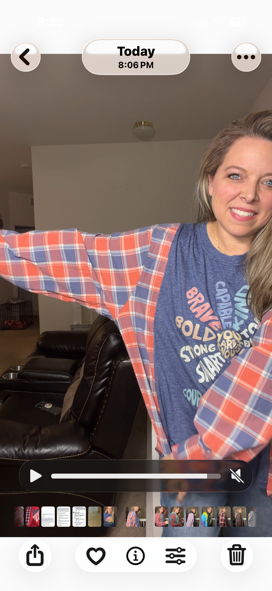 Upcycled Flower - women's 2X T-shirt with flannel sleeves